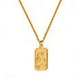 Collier doré avec pendentif céléste, bijou en acier inoxydable