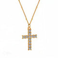 Collier doré avec pendentif en croix, bijou en acier inoxydable