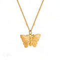 Collier doré avec pendentif papillon, bijou en acier inoxydable