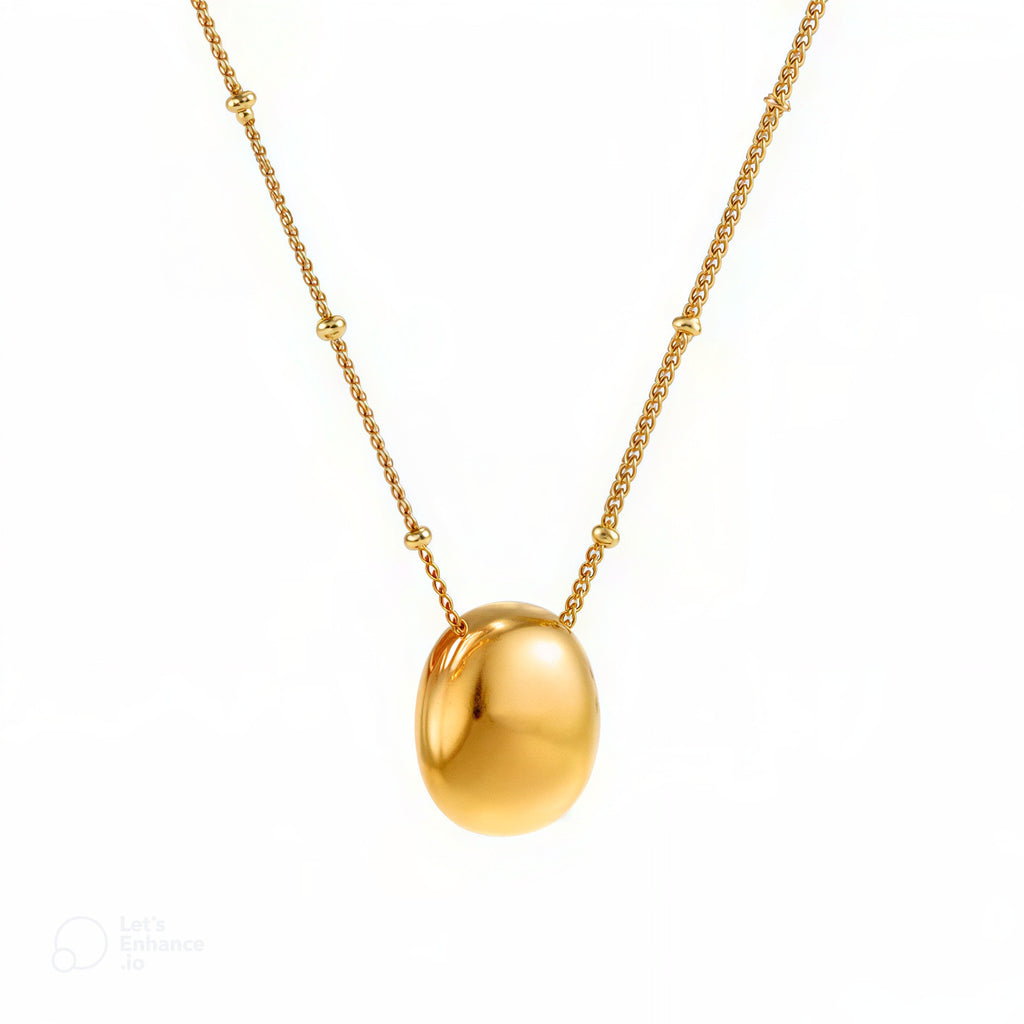 Collier doré avec pendentif Aura, bijou en acier inoxydable