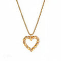 Collier doré avec pendentif coeur, bijou en acier inoxydable