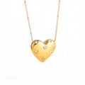 Collier doré avec pendentif coeur entier, bijou en acier inoxydable