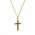 Collier doré avec pendentif croix, bijou en acier inoxydable