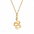 Collier doré avec pendentif serpent, bijou en acier inoxydable